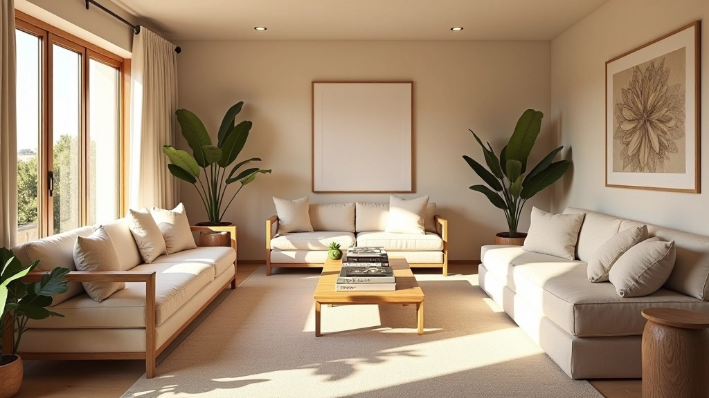 Sala com zona de leitura junto à janela e sofá conversacional no centro